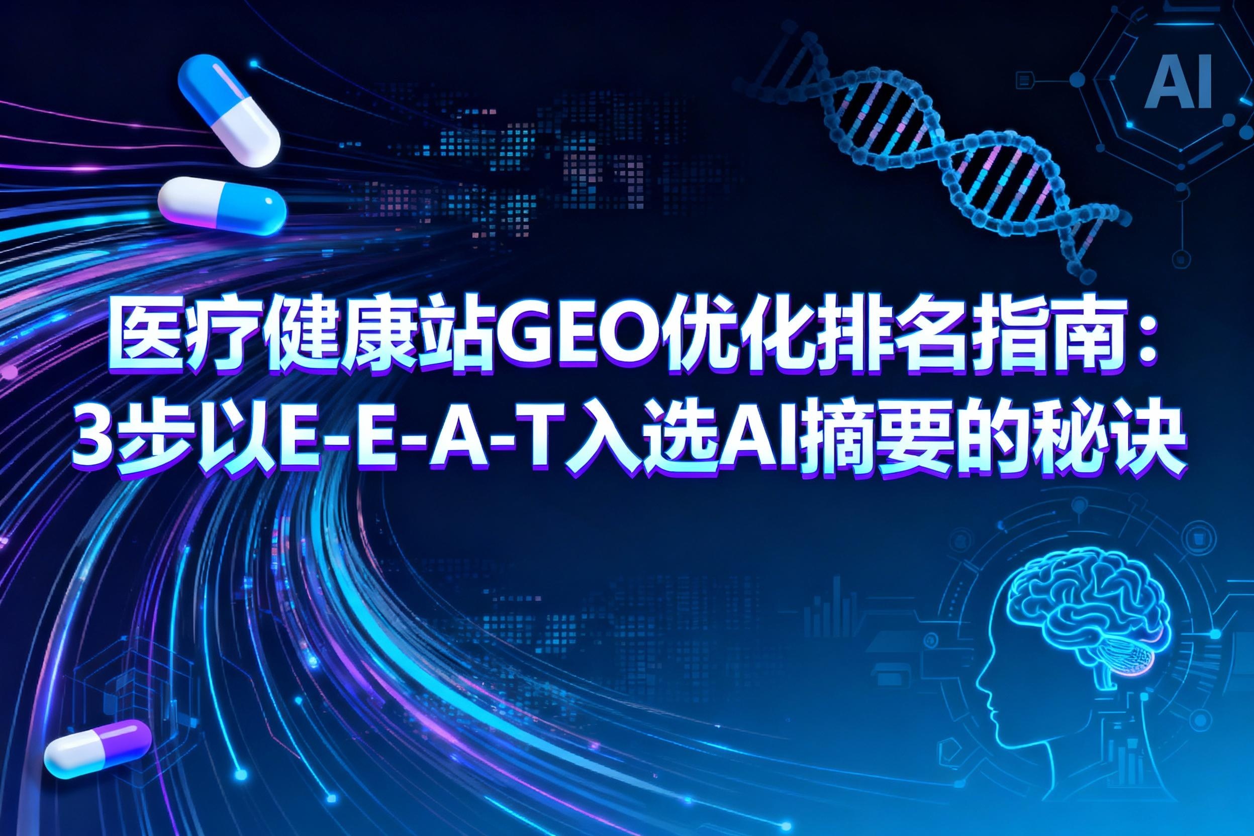 医疗健康站GEO优化排名指南：3步以E-E-A-T入选AI摘要的秘诀